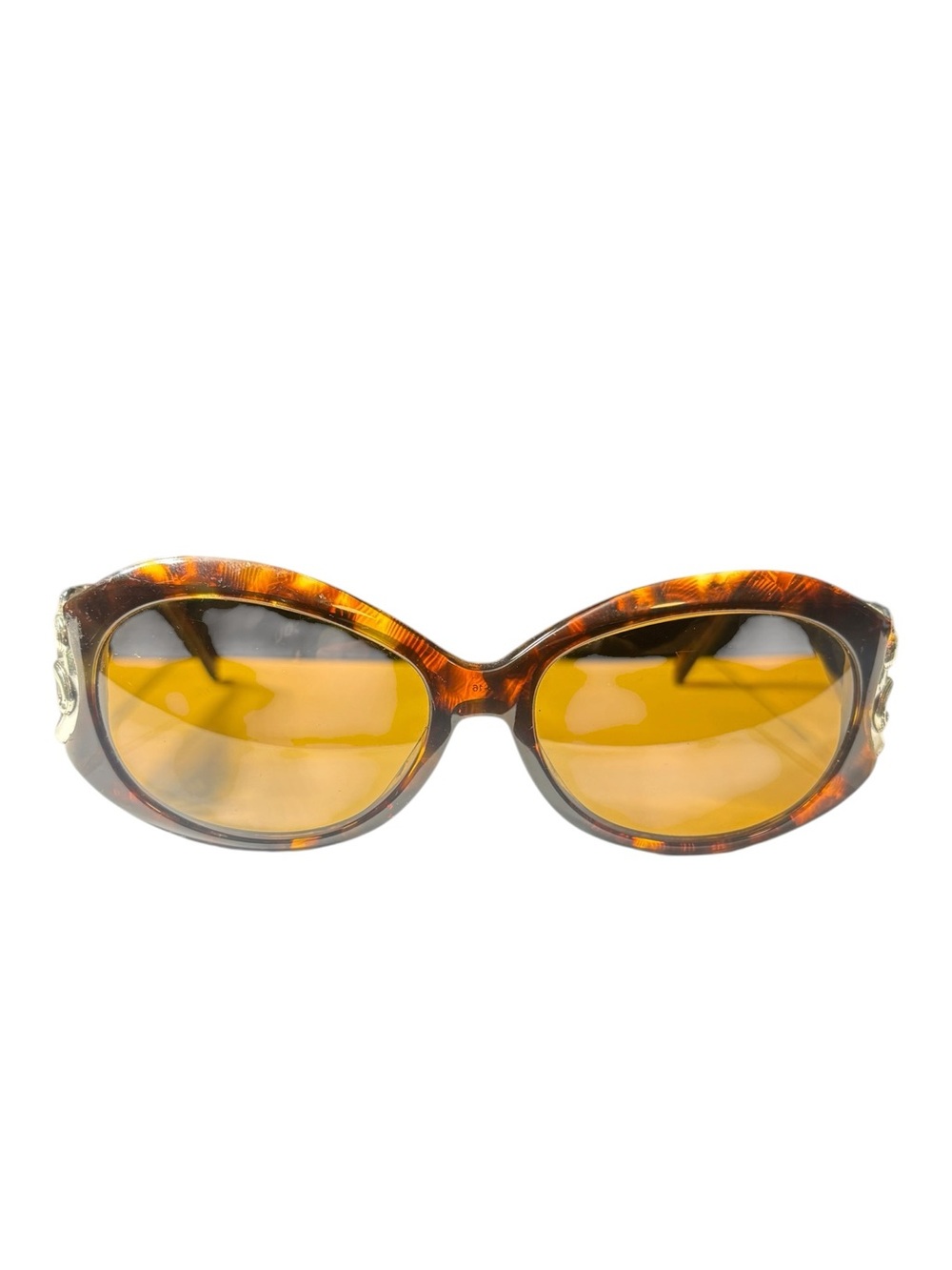 Vintage 00s Y2K Brighton Sunglasses Glendora A11187 Tortoise Scroll Detail